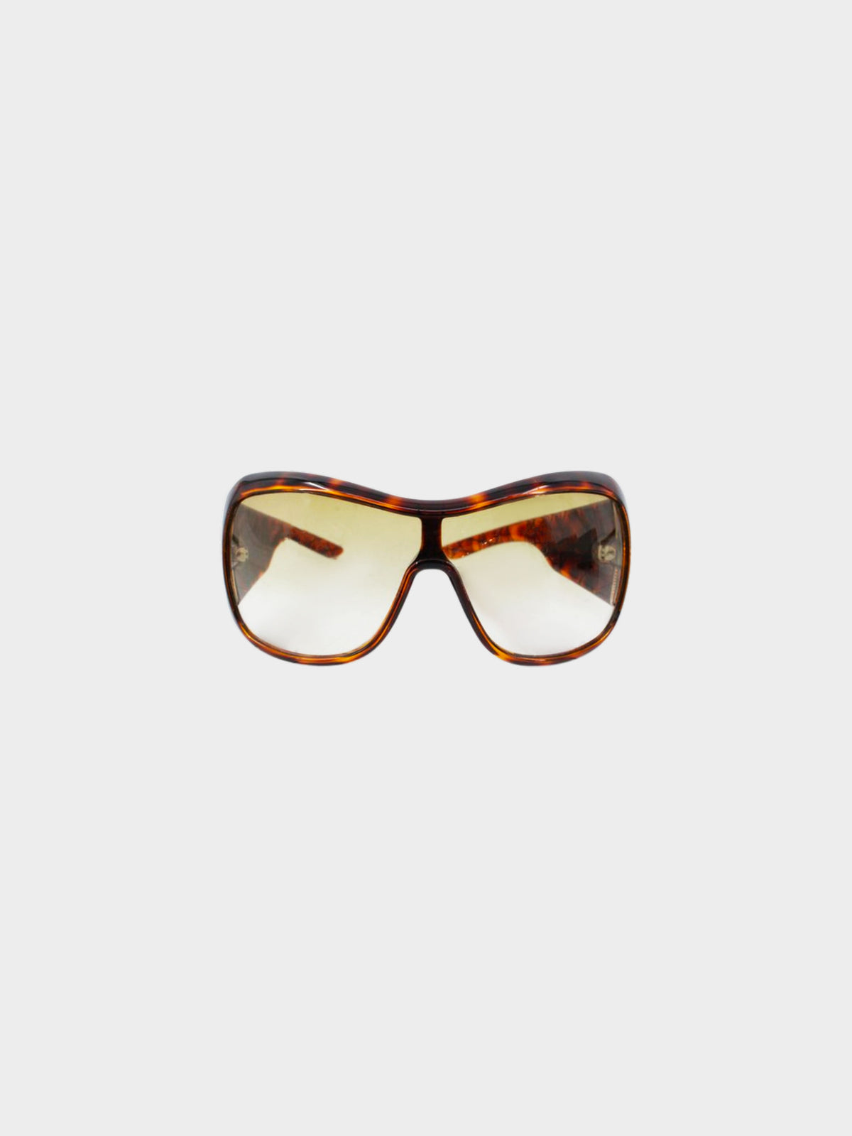 Christian Dior 2000s Brown Tortoiseshell Oversized Sunglasses