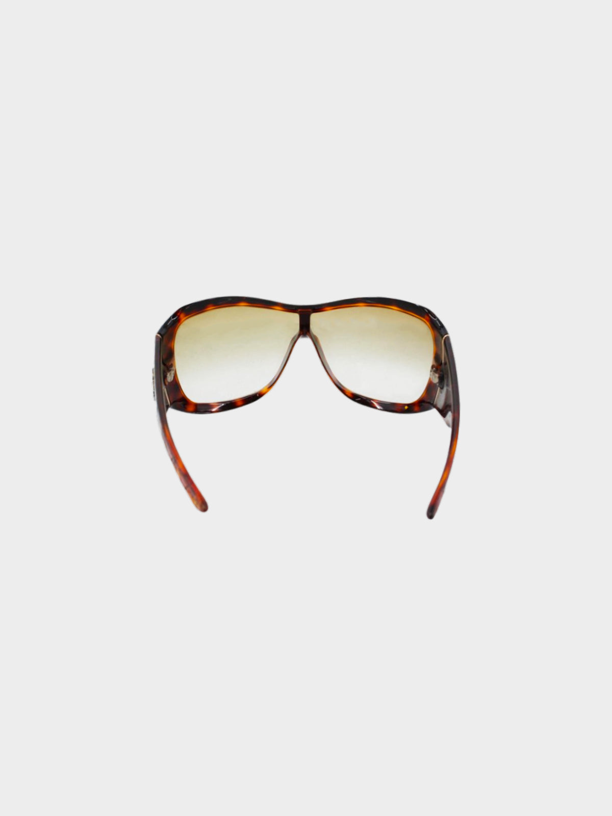 Christian Dior 2000s Brown Tortoiseshell Oversized Sunglasses