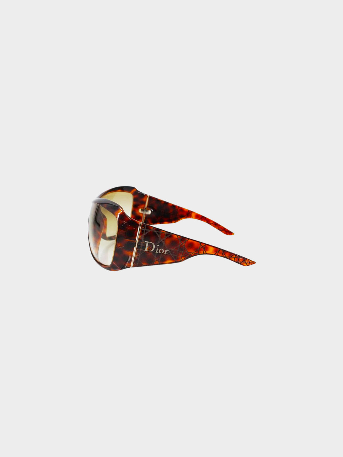 Christian Dior 2000s Brown Tortoiseshell Oversized Sunglasses