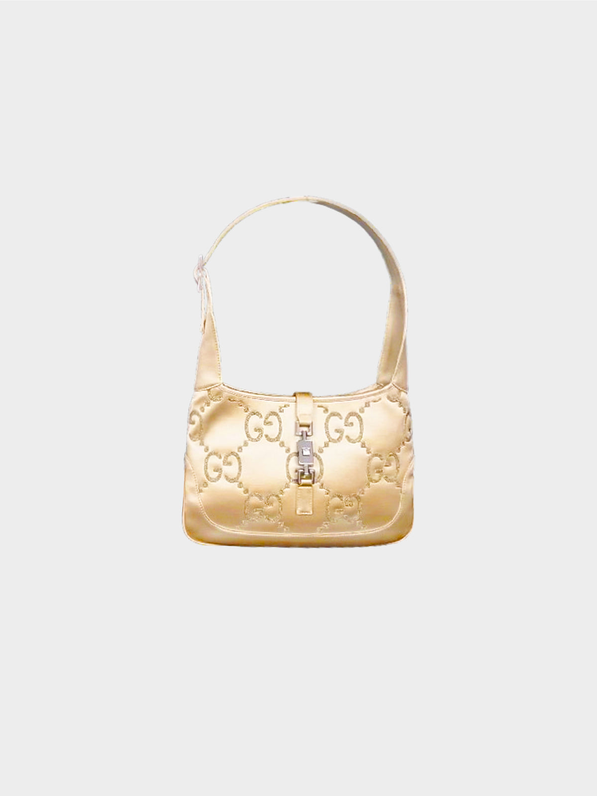 Gucci 2000s Rare Beige Satin Monogram Jackie Handbag