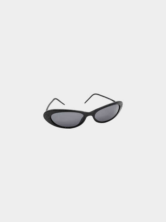 Chanel 2000s Black Oval c.501/91 Sunglasses