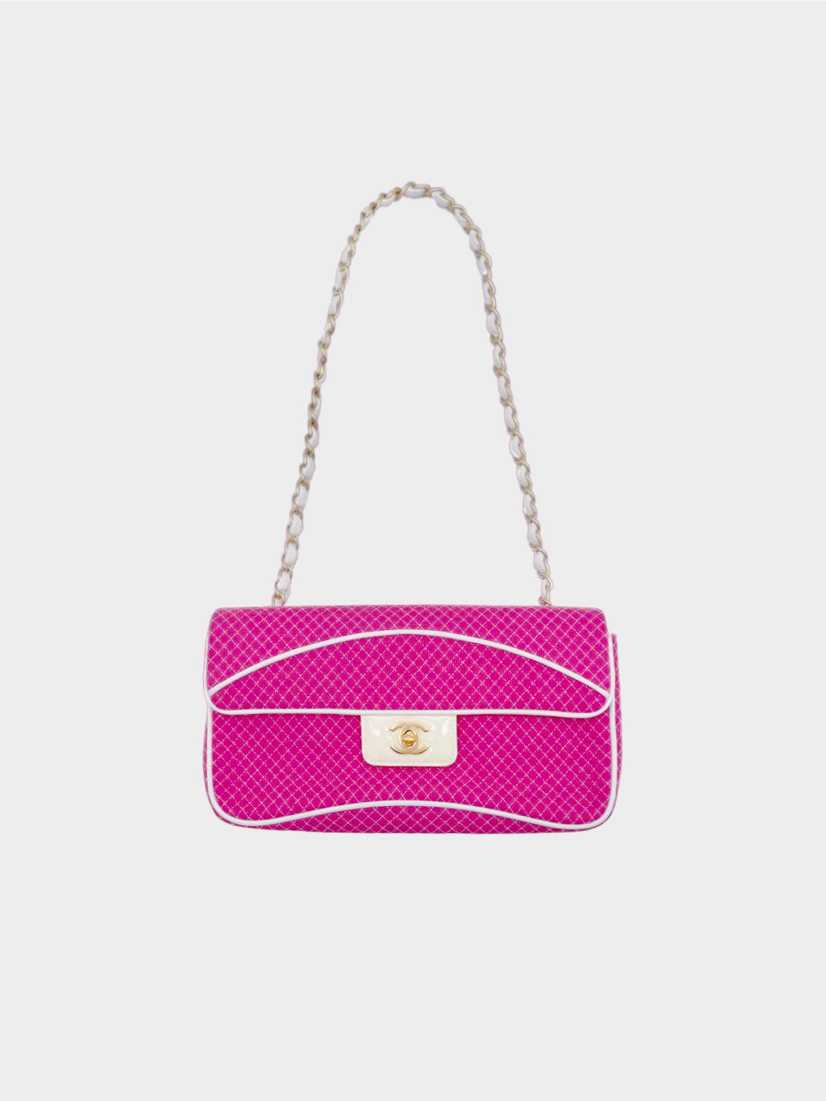 Chanel 2002 Pink Quilted Cotton Flap Bag