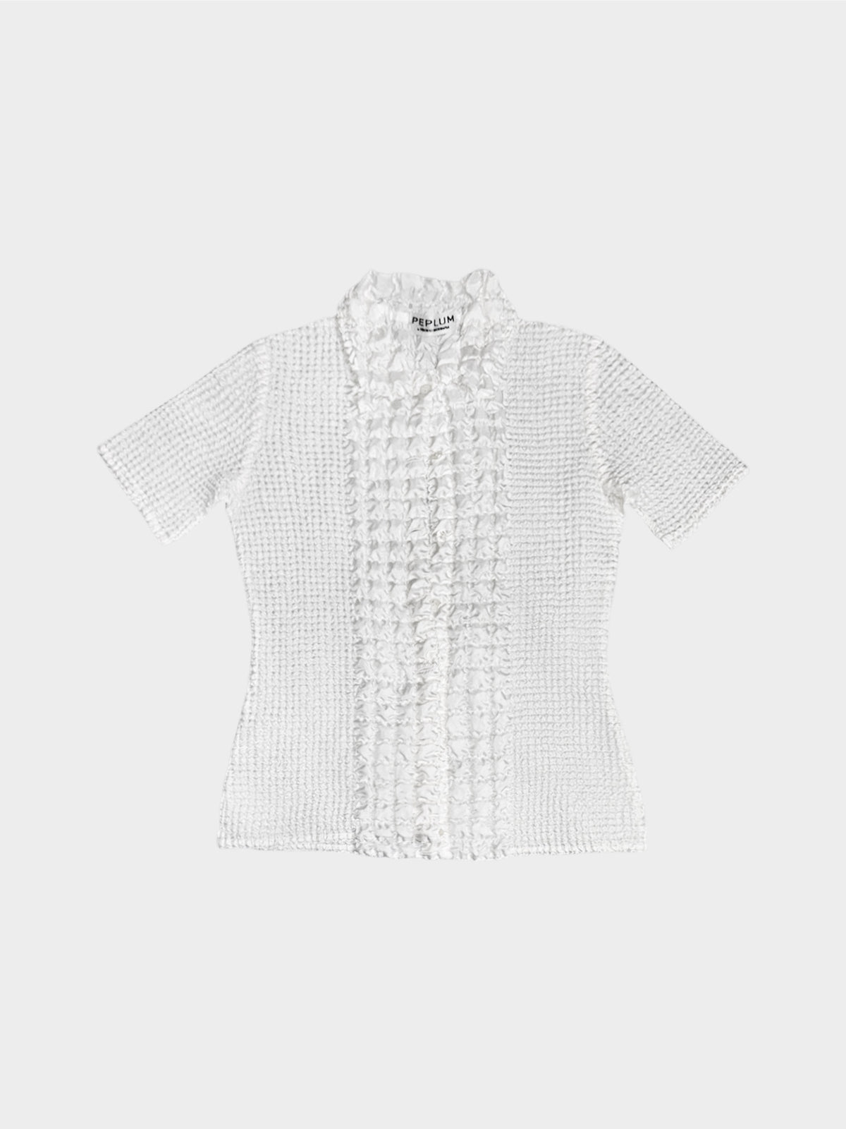 Yoshiki Hishinuma 1990s White Peplum Shortsleeves Top