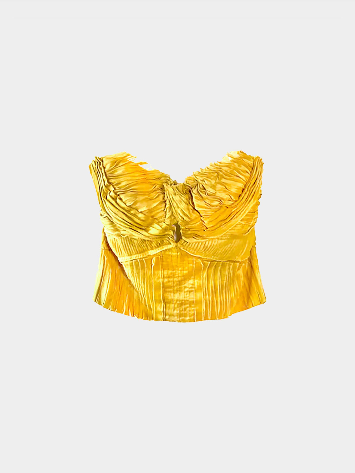 Prada 2000s Mustard Yellow Linen Corset