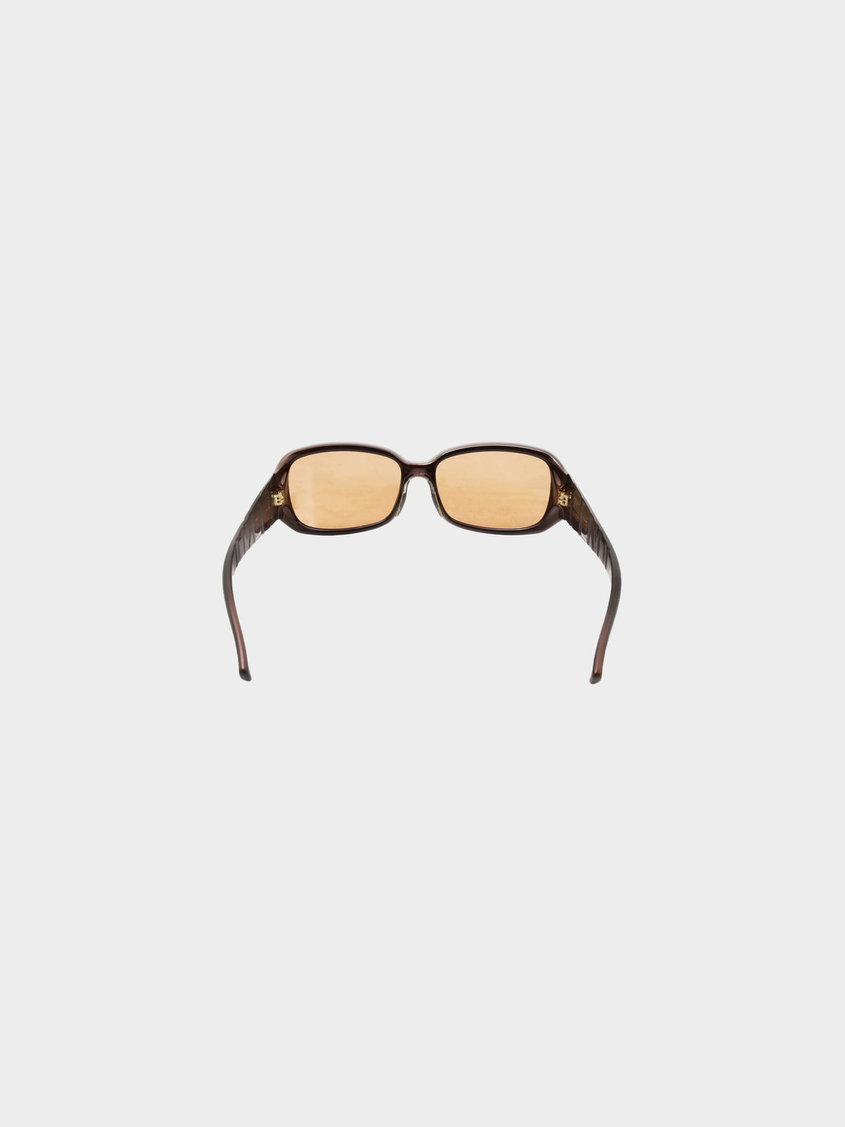 Fendi 2000s Brown Rhinestone FF Logo Sunglasses