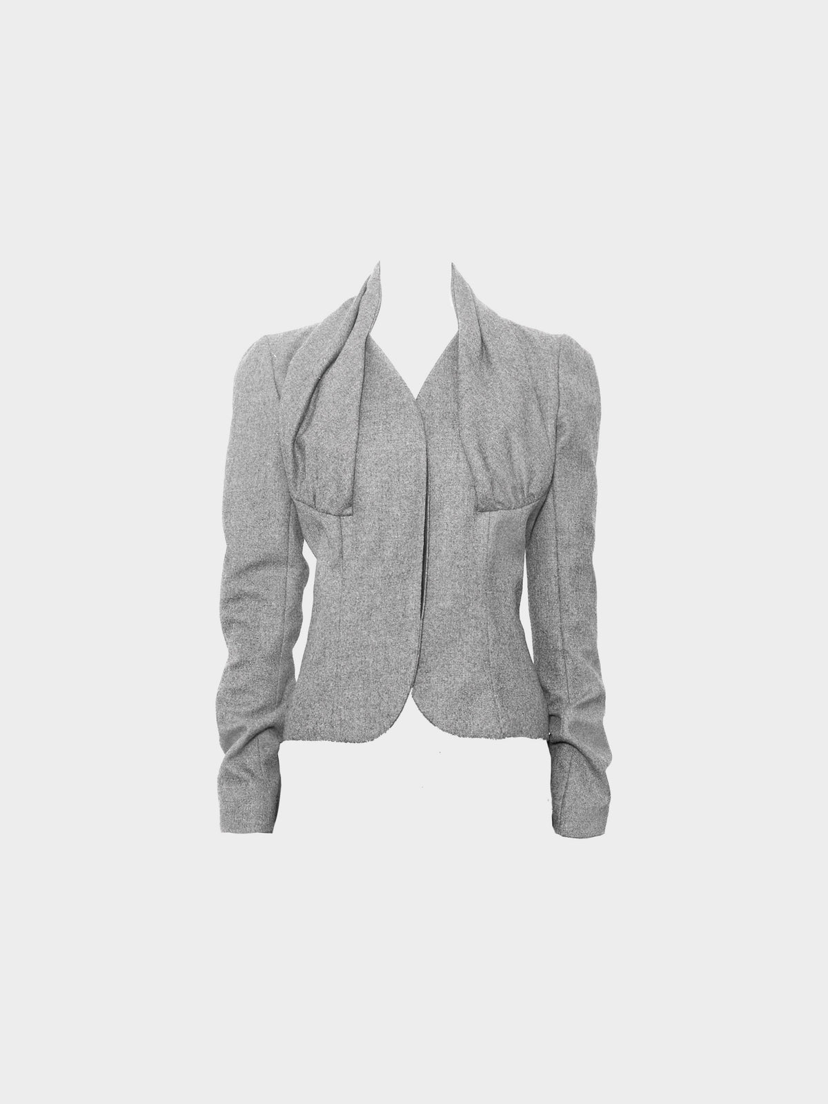 John Galliano 2004 Grey Wool Blend Jacket