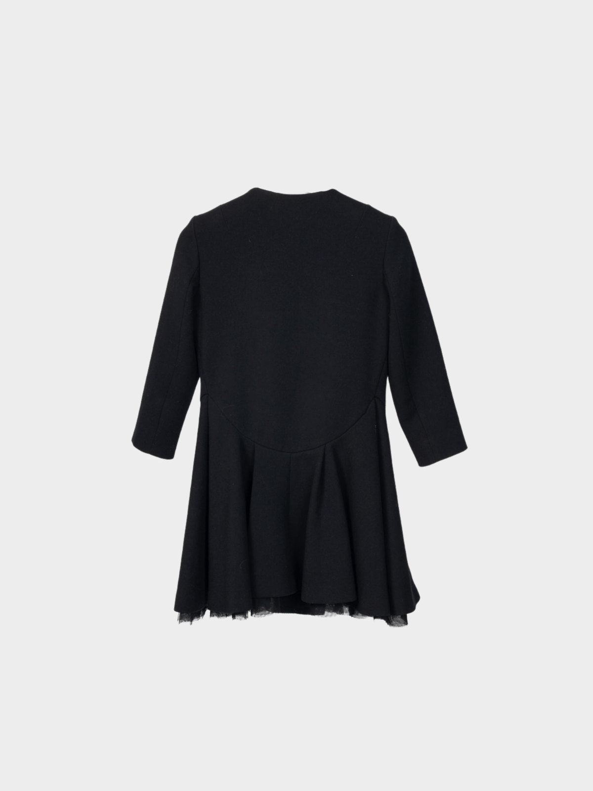 Christian Dior 2010s Black Wool-Crepe Flared Jacket Dress