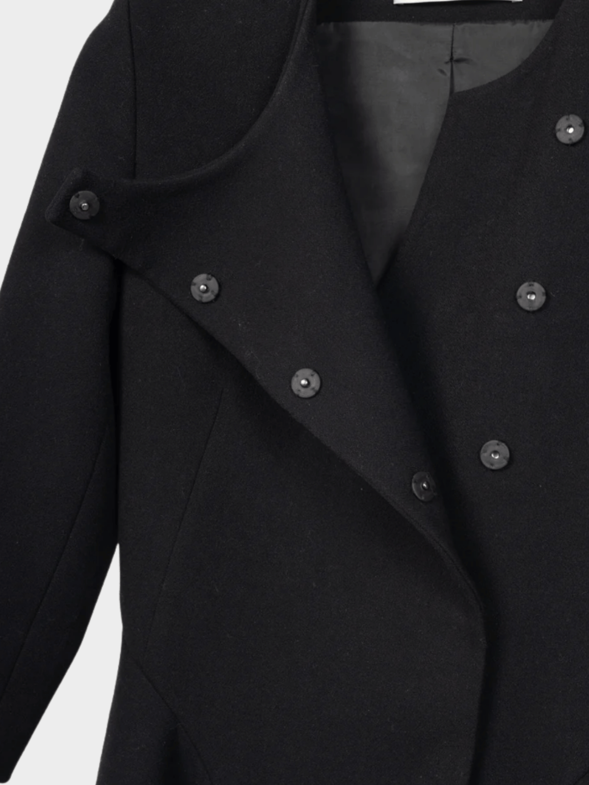 Christian Dior 2010s Black Wool-Crepe Flared Jacket Dress