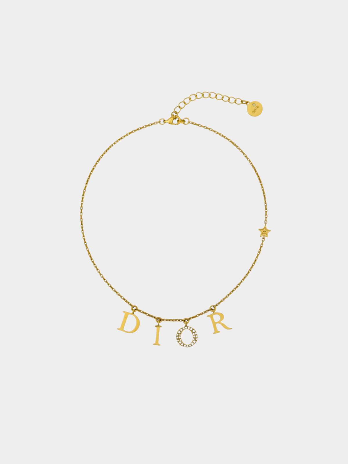 Christian Dior 2010s Gold Dio(r)evolution Rhinestone Necklace