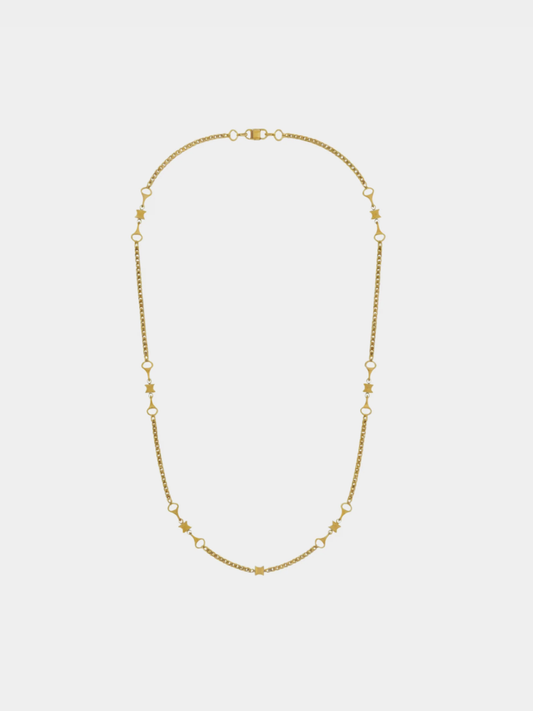 Celine 2000s Gold Triomphe Long Chain Necklace