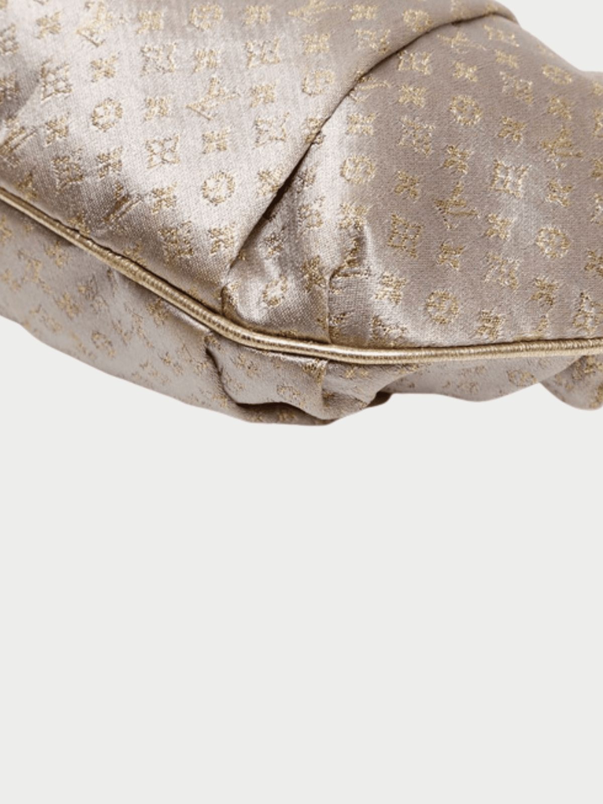 Louis Vuitton 2006 Limited Edition Silver Monogram Satin Aumoniere Evening Bag