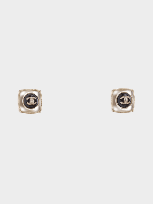 Chanel 2020s Gold CC Square Earrings