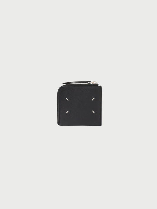 Maison Margiela 2020s Black Leather 4-Stitch Wallet