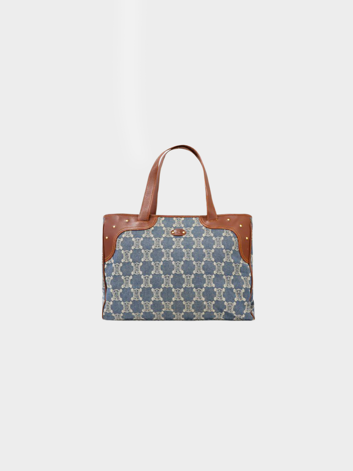 Celine 2000s Blue Denim Monogram Macadam Tote Bag
