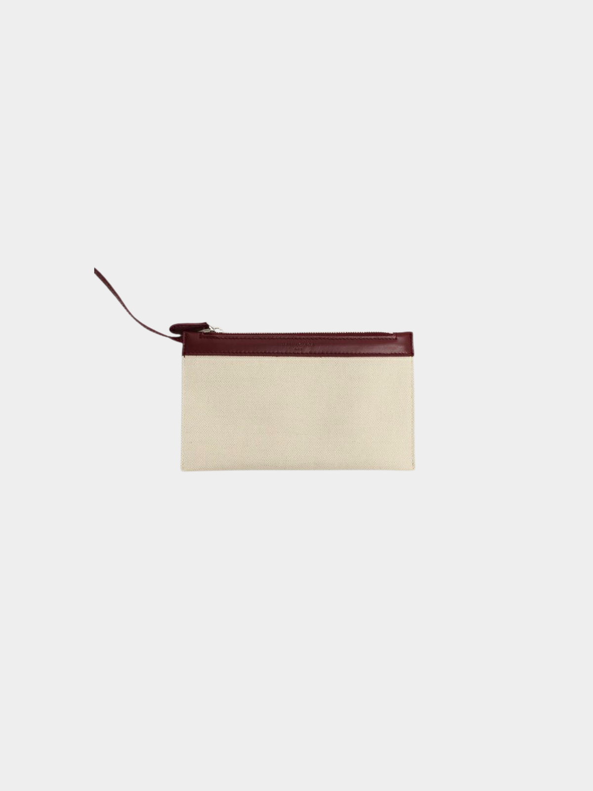 Balenciaga 2010s Ivory Bordeaux Canvas Navy Cabas S Tote