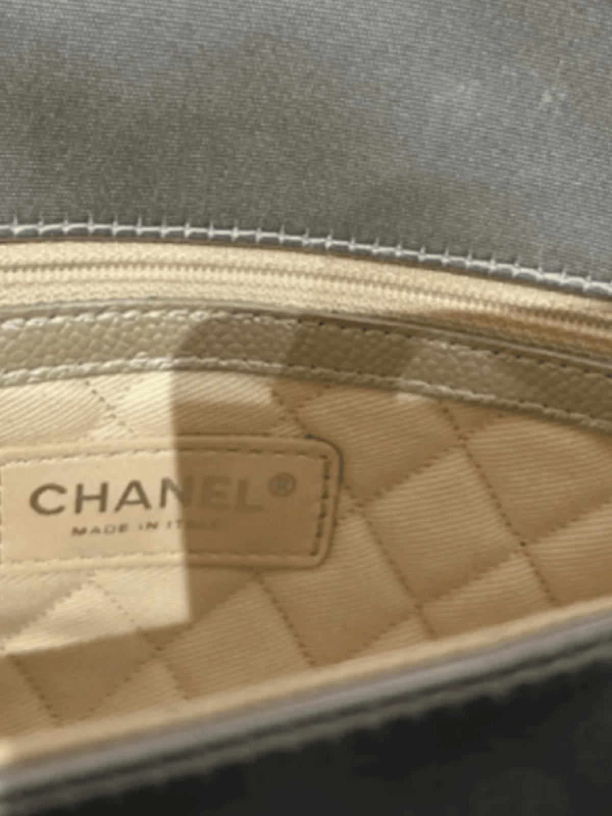 Chanel 2008 Silver Leather Flap Bag
