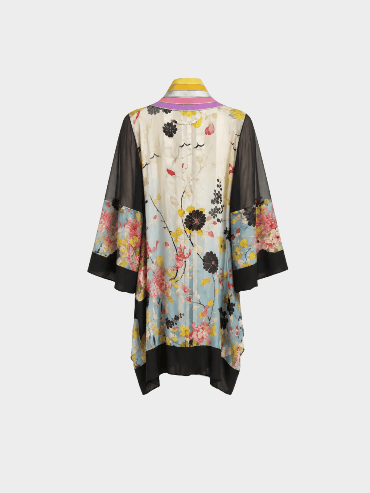 Jean Paul Gaultier 2000s Multicolour Silk and Leather Kimono