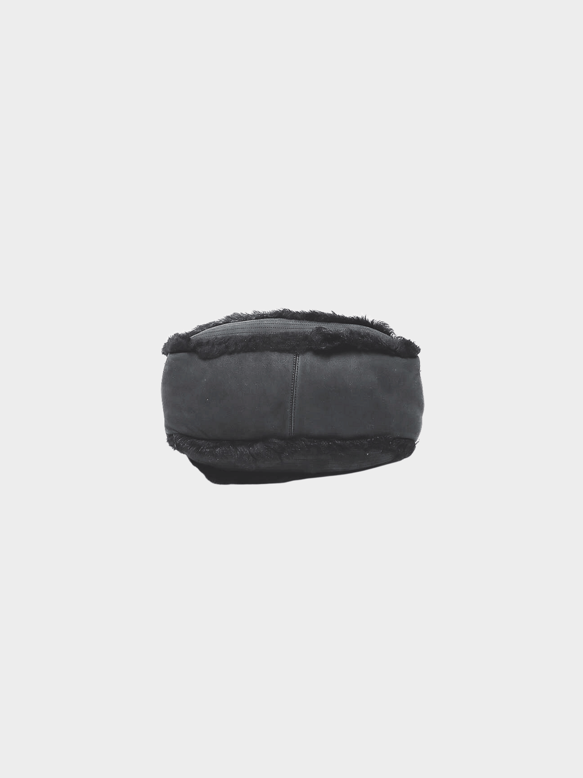 Chanel 2007-2008 Black Shearling Trim Tote Bag