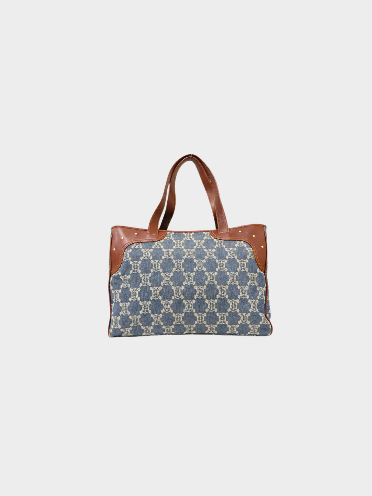 Celine 2000s Blue Denim Monogram Macadam Tote Bag