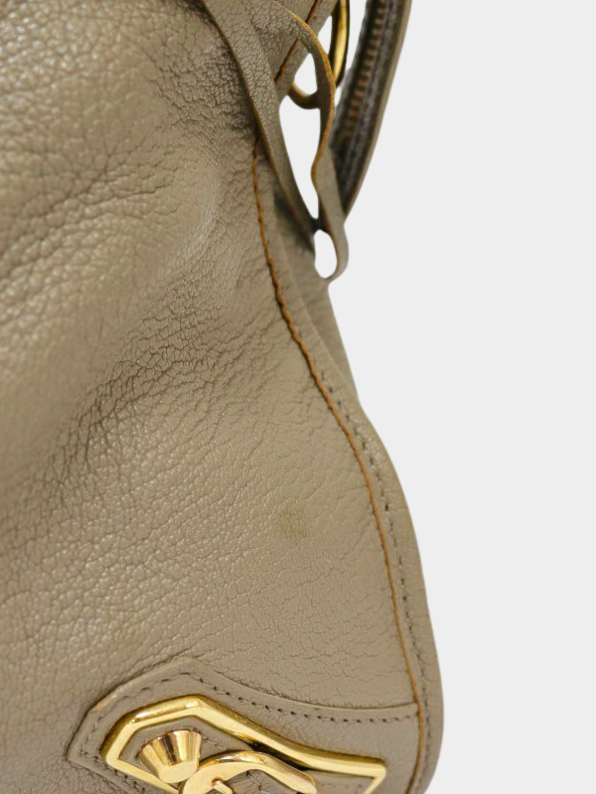 Balenciaga 2010s Graige Leather Classic City Metallic Edge Bag