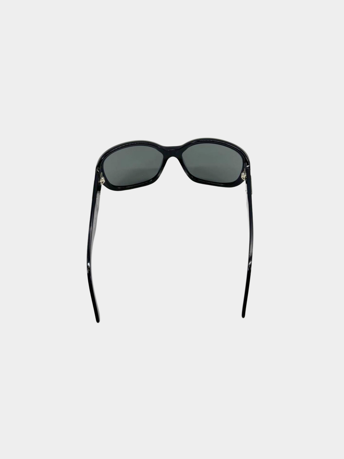 Prada 2010s Black Logo Triangle Sunglasses