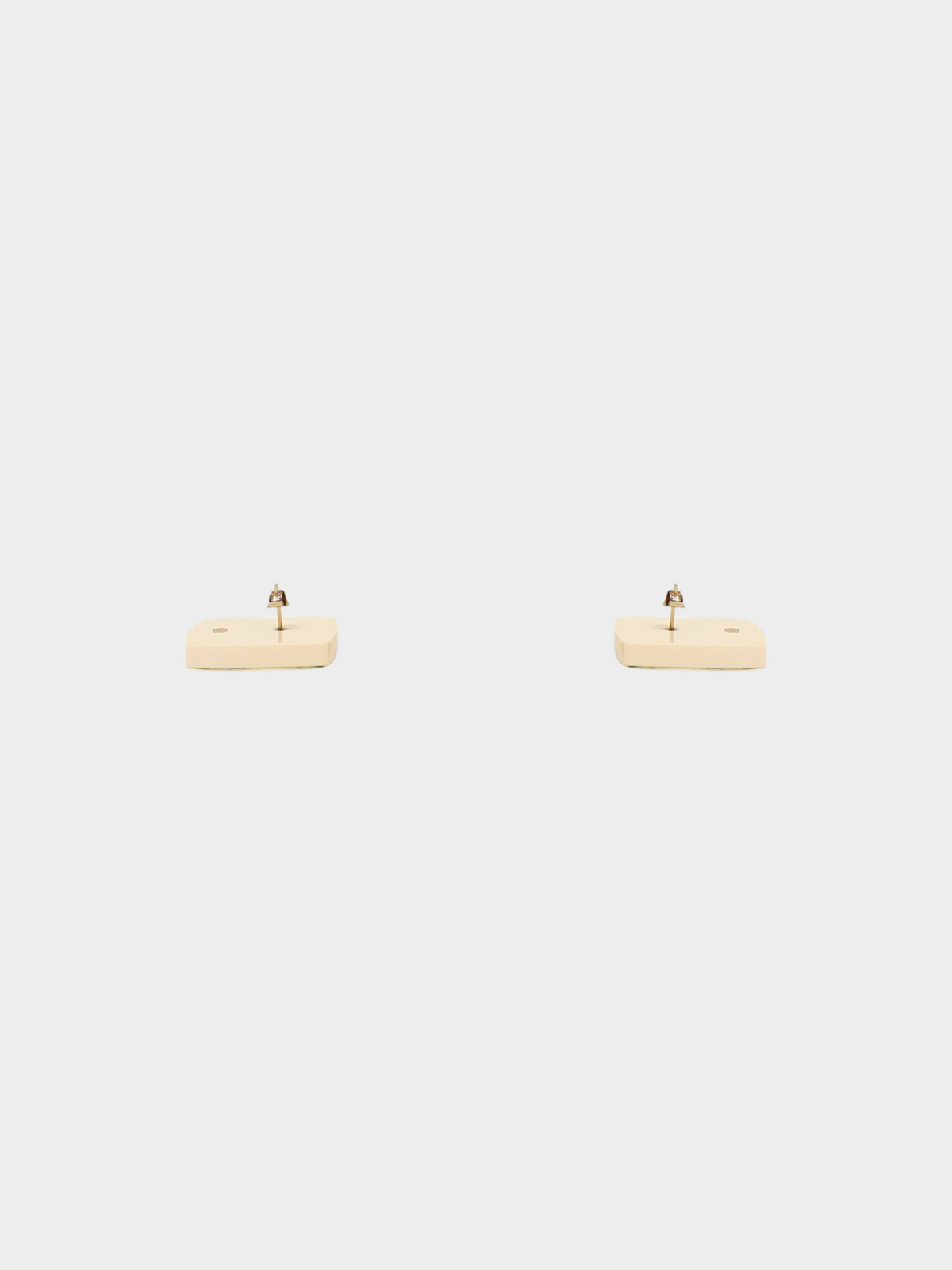 Chanel 2022 White Square CC Stud Earrings