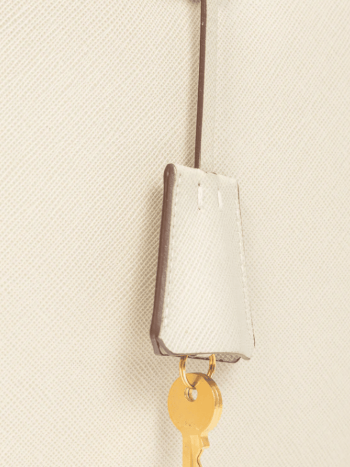 Prada 2010s Bauletto Cream Saffiano Leather Handbag