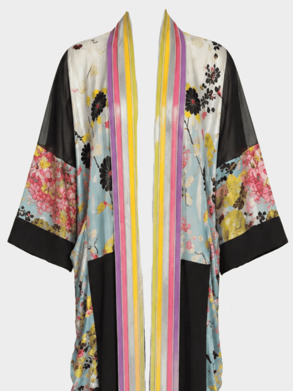 Jean Paul Gaultier 2000s Multicolour Silk and Leather Kimono