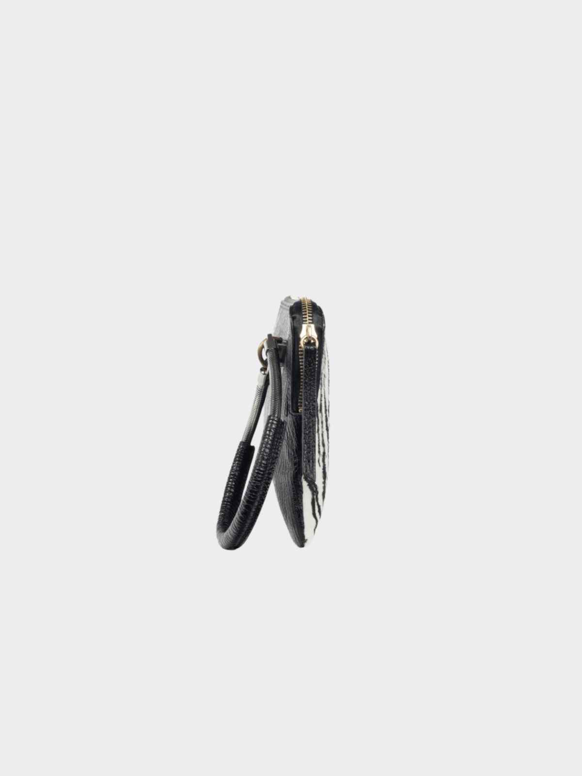 Lanvin 2000s Zebra PonyHair and Leather Oversized Clutch