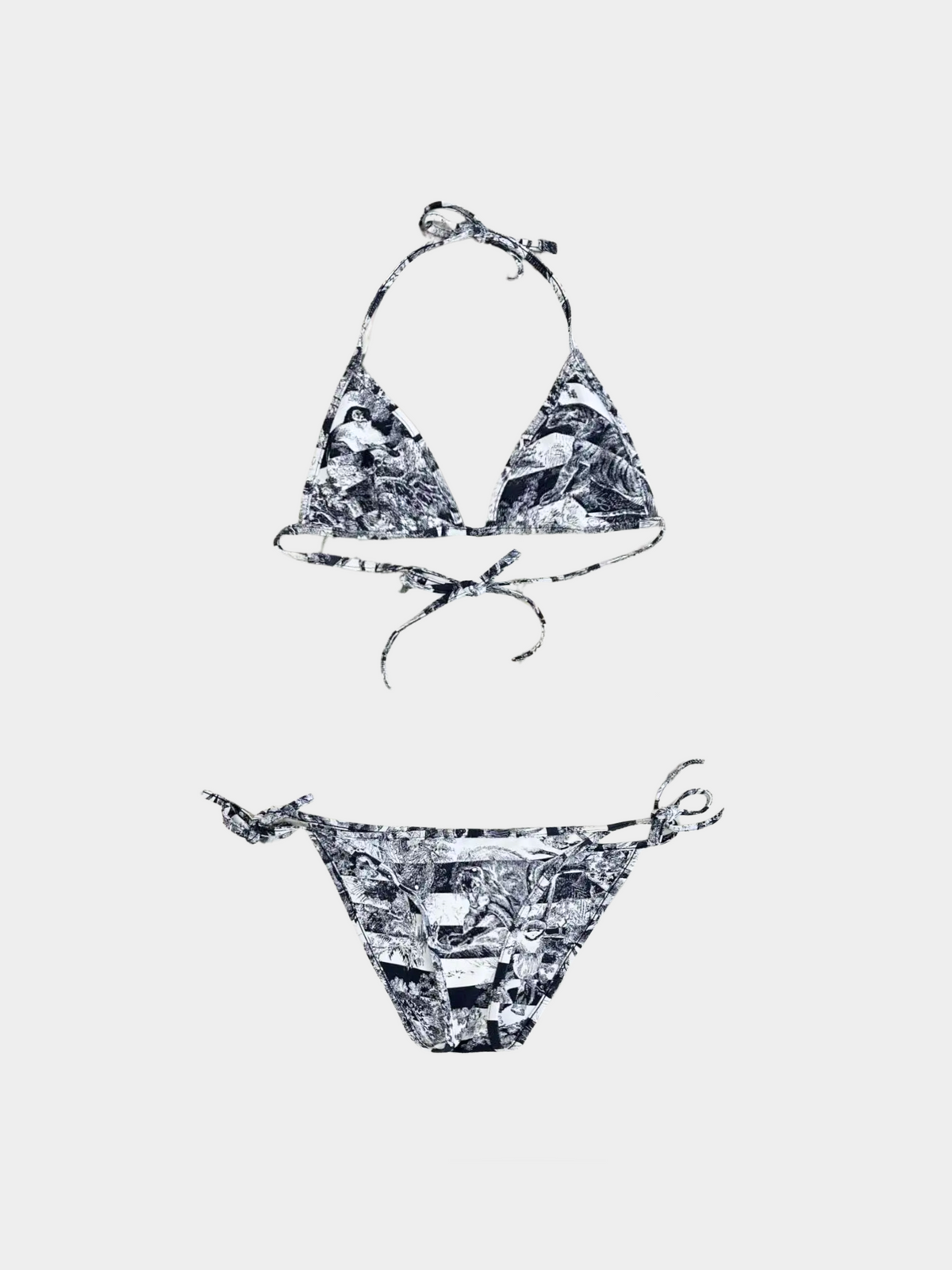 Christian Dior 2010s Navy Toile de Jouy bikini