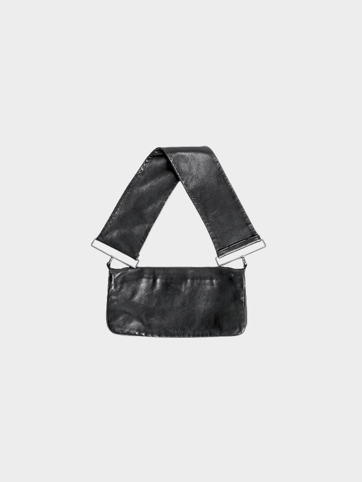 Prada SS 2001 All Black Flat Leather Bag