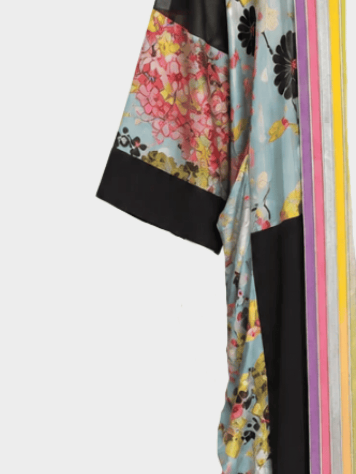 Jean Paul Gaultier 2000s Multicolour Silk and Leather Kimono