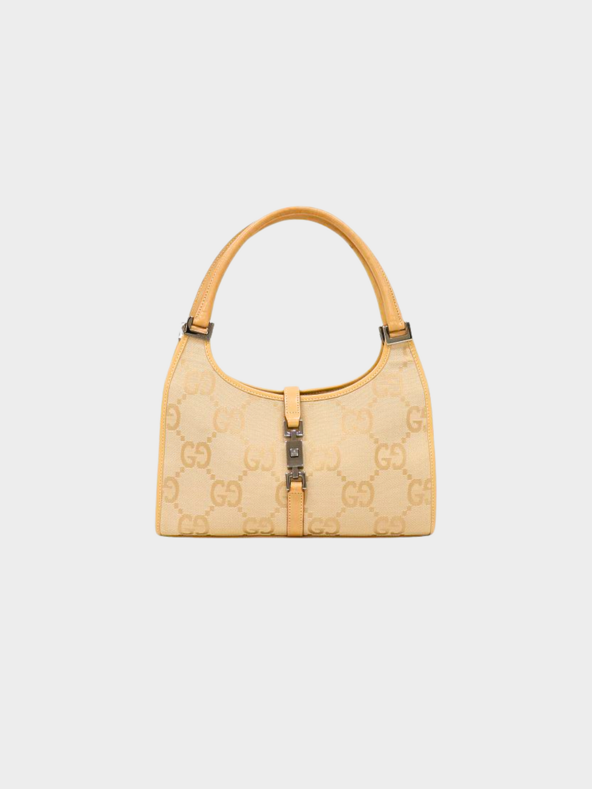 Gucci 2010s Beige Canvas Jumbo GG Jackie Bag