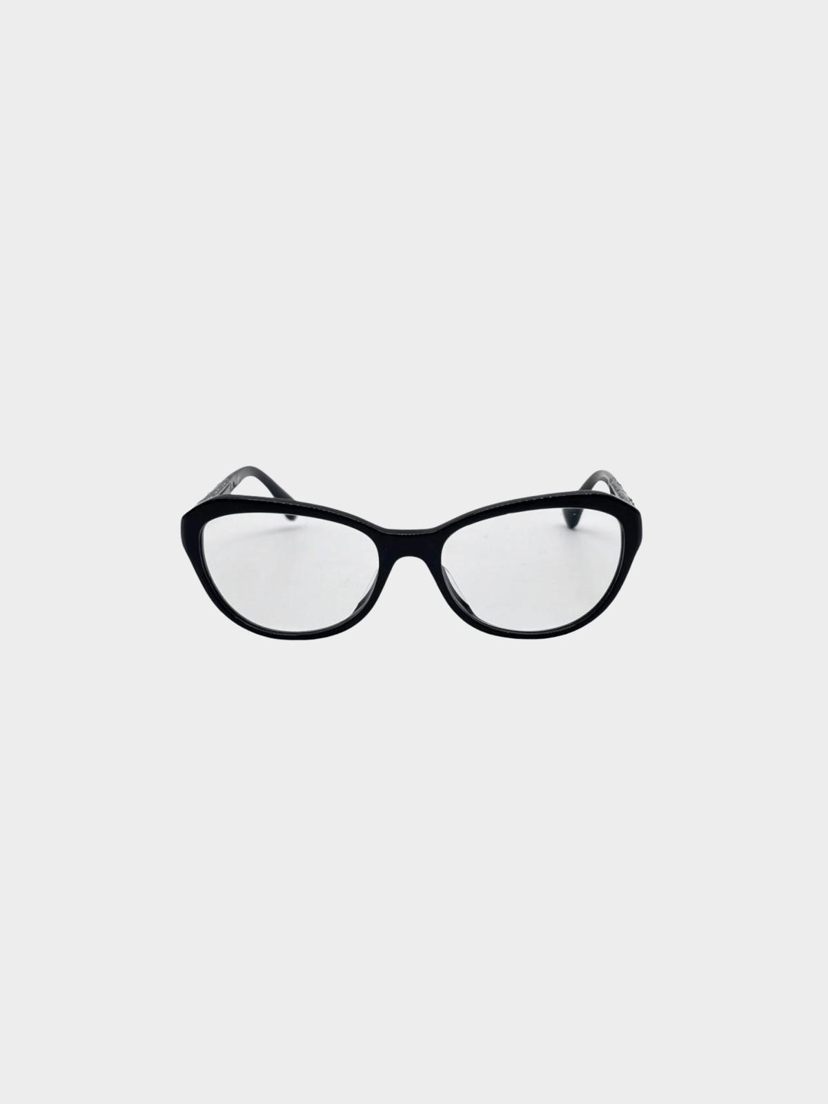 Chanel 2000s Black Rhinestone Eyeglasses