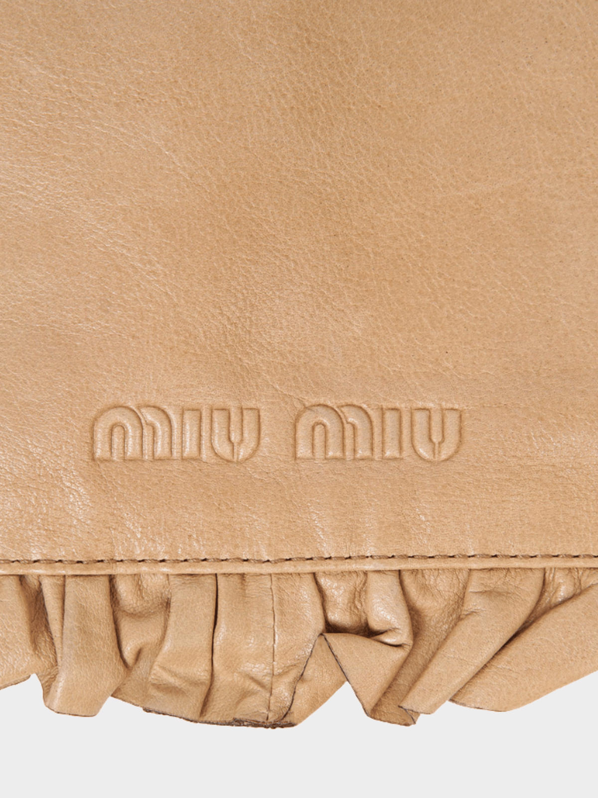 Miu Miu SS 1999 Beige Ruffle Leather Bag
