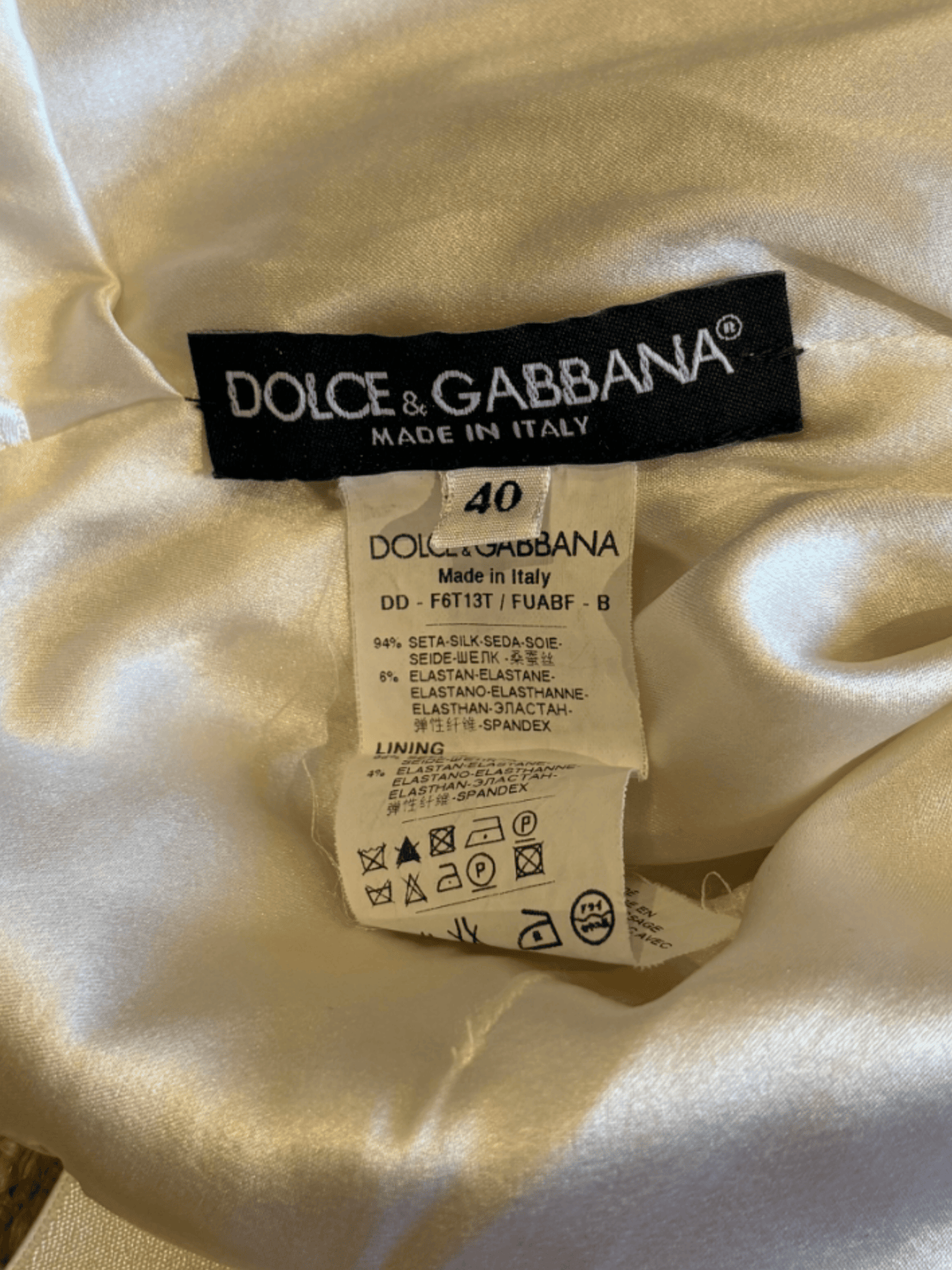 Dolce and Gabbana 2000s White Silk Draped Midi Dress