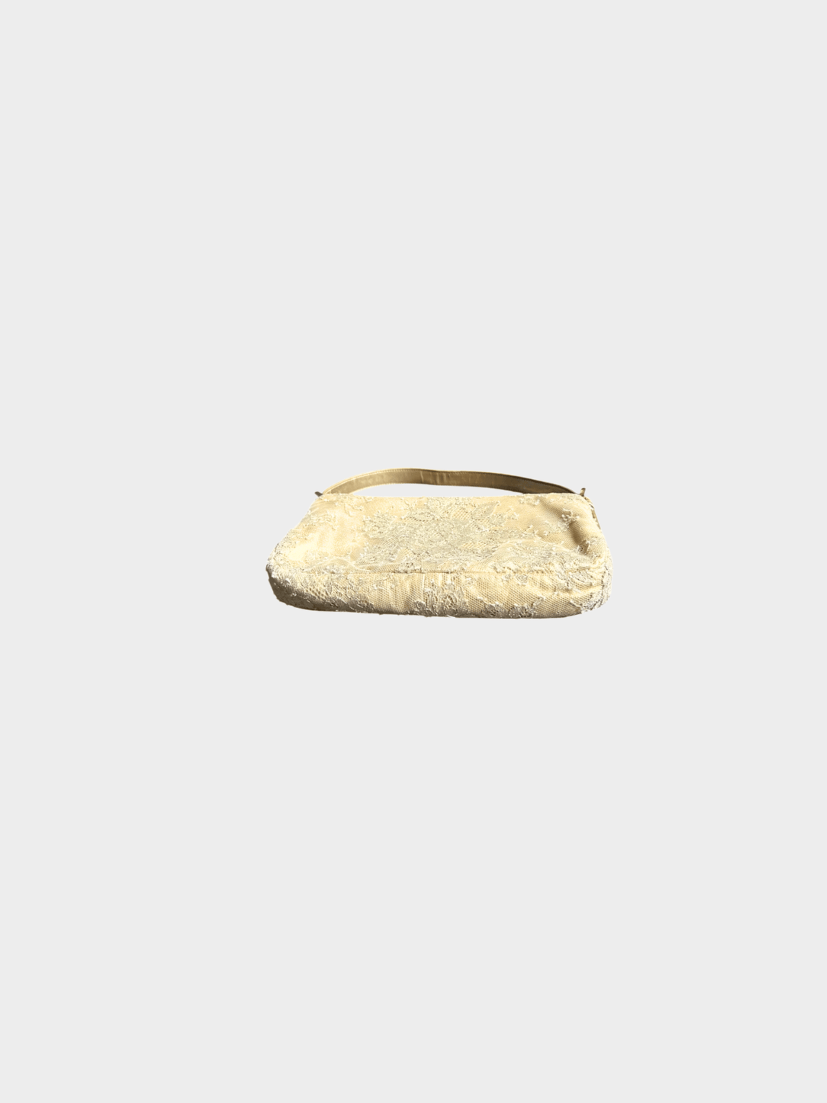 Fendi 2000s Champagne Lace Crystal Baguette Bag