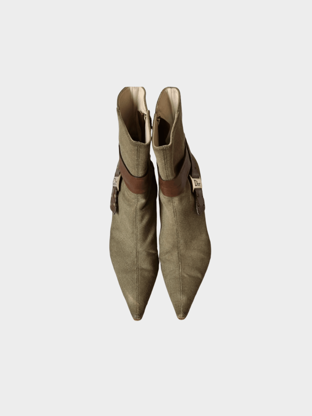 Christian Dior 2000s Canvas Colorblock Pattern Sock Boots