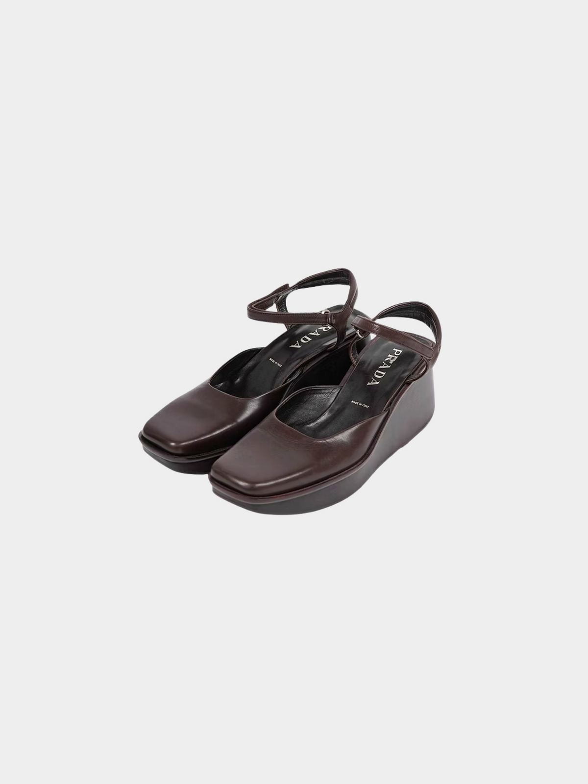 Prada 1999 Brown Platform Leather Heels