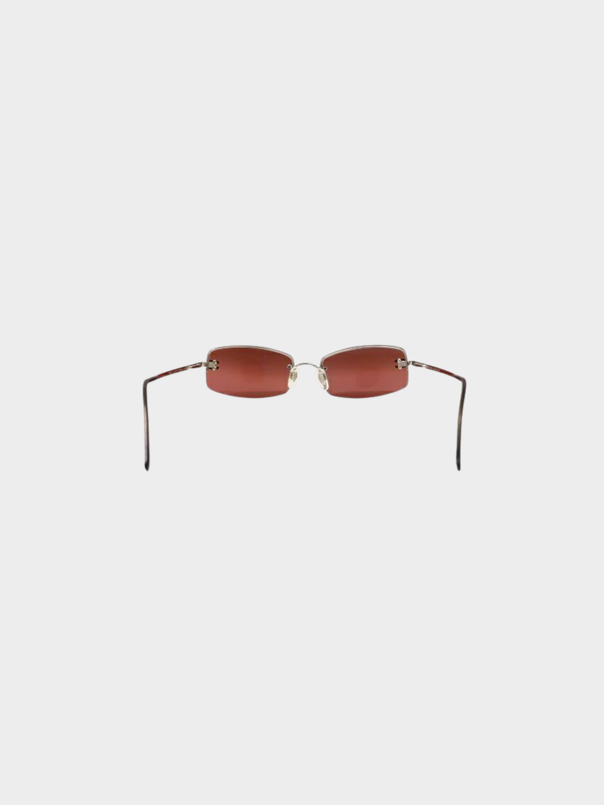 Chanel 2000s Burgundy CC Rectangle Sunglasses
