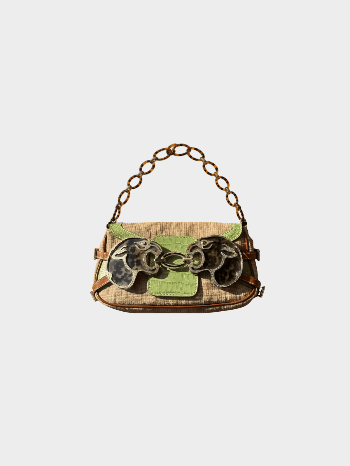 Valentino SS 2005 Runway Crocodile Embossed Leather Bag