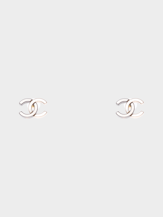 Chanel 2020s CC Silver and Gold Metal Earrings