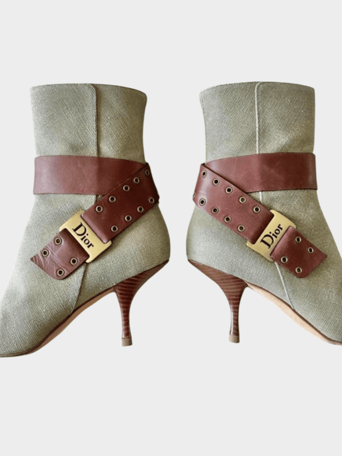 Christian Dior 2000s Canvas Colorblock Pattern Sock Boots