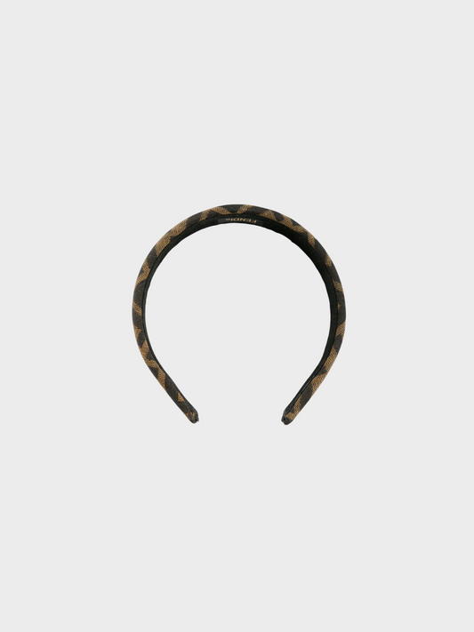 Fendi 2010s Brown Zucca Monogram Headband