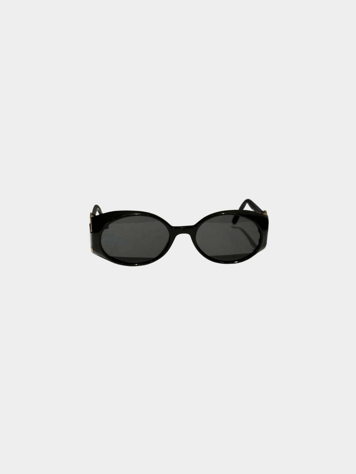 Chanel 2000s Black CC Rectangular Cat Eye Sunglasses
