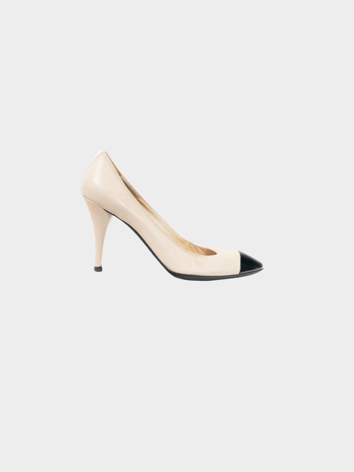 Prada 2000s Ecru Leather Cap-Toe Heels