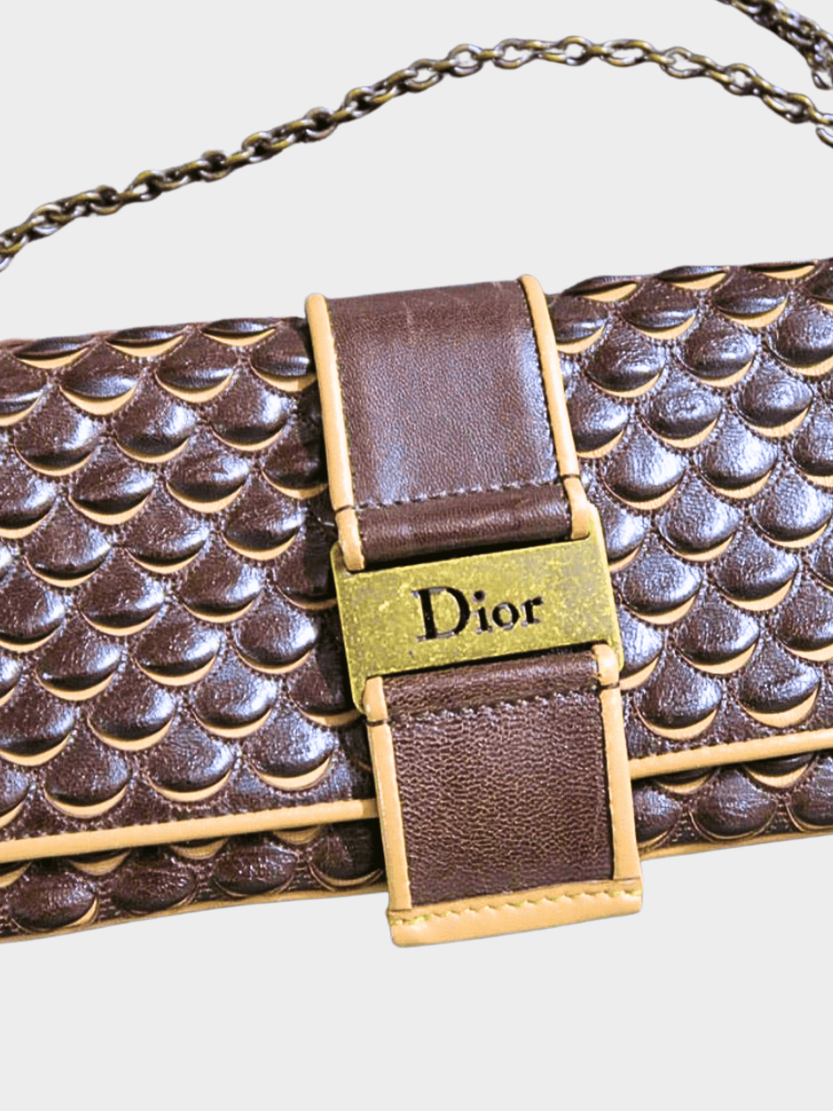 Christian Dior 2000s Brown Leather Clutch Bag