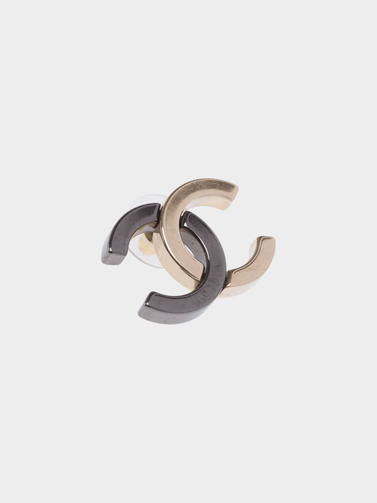 Chanel 2020s CC Silver and Gold Metal Earrings