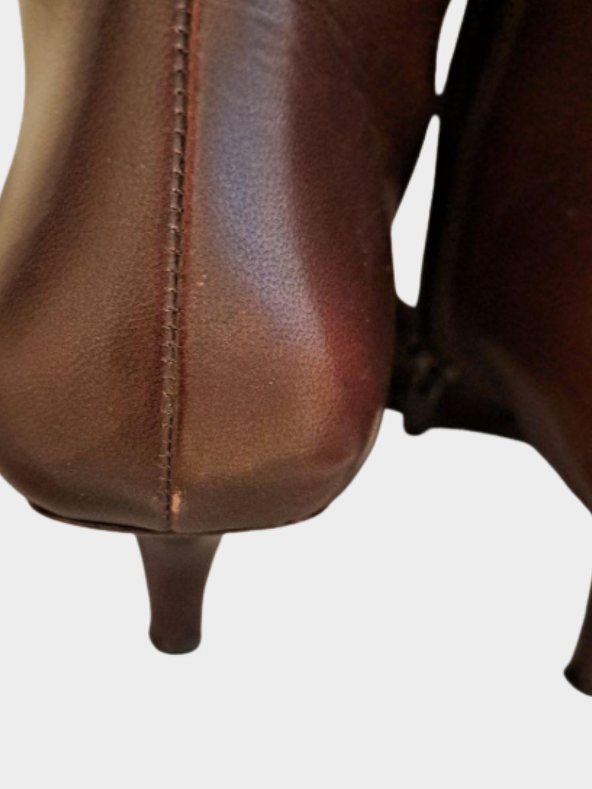 Miu Miu 2000s Burgundy Brown Leather Bow Boots