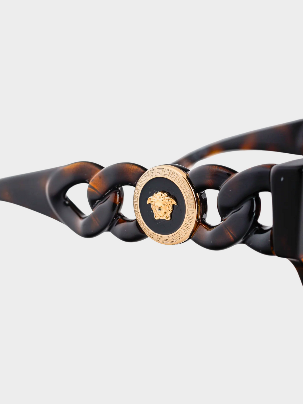 Versace 2020s Tortoiseshell Havana Medusa Medallion Sunglasses